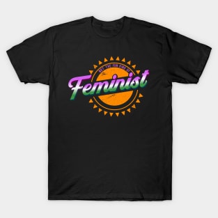 "Not The Fun Kind Of Feminist" Distressed Vintage Feminist Logo T-Shirt